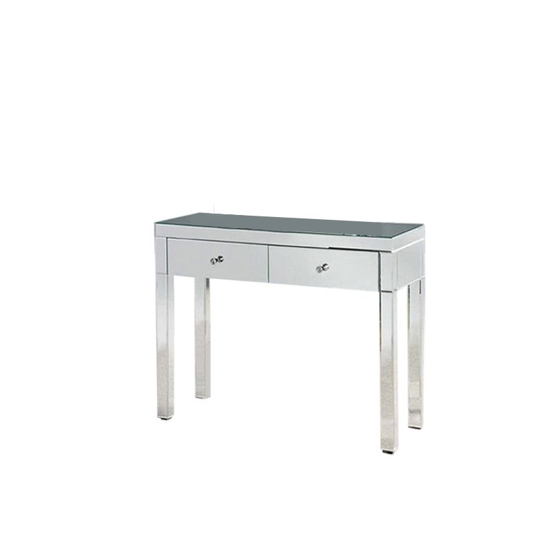 Glass Vanity Set with Tri-Fold 13.77" Wide Make-up Vanity with 2 Storage Drawers Clearhalo 'Bedroom Furniture' 'furn' 'furn_makeup_vanities' 'Furniture' 'Makeup Vanities' 'makeup_vanities' 1200x1200_68807117-4d59-4ae5-95b8-fde65123251d