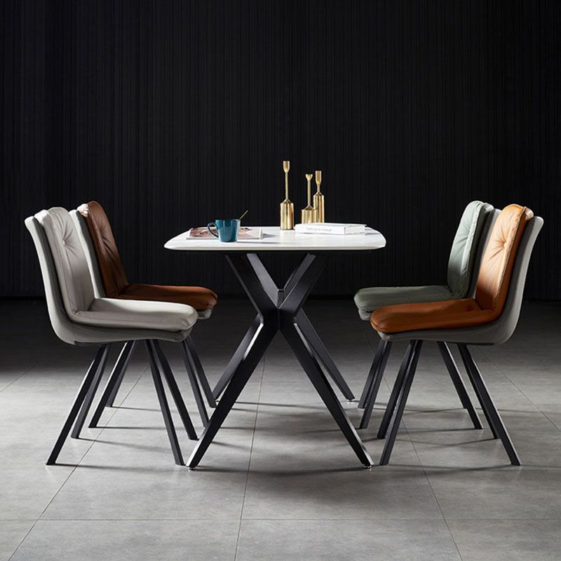 Minimalist Design Armless Solid Back Side Chairs Leather Dining Chairs Clearhalo ' kitchen&dining_furn' 'Dining Chairs' 'Dining Tables & Seating' 'dining_chair' 'furn' 'furn_dining_chair' 'Furniture' 'furniture_dining_chair' 'Kitchen & Dining Furniture' 'kitchen' 1200x1200_6880f89a-f4ad-41a8-a906-31749188d493