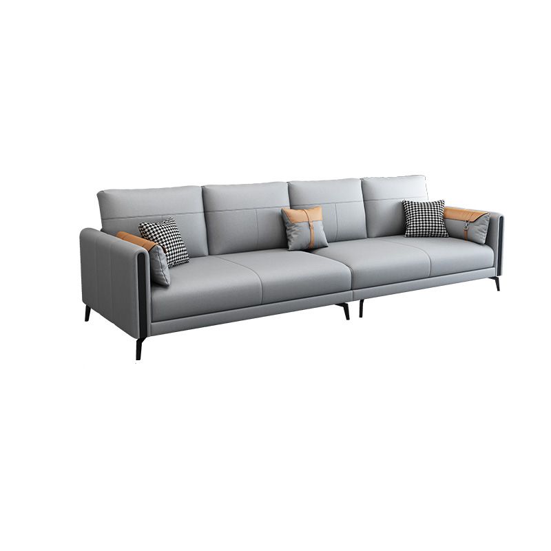 Stain Resistant Stationary Faux Leather Recessed Arm Standard Sofa Clearhalo 'furn' 'furn_sofas' 'Furniture' 'furniture_sofas' 'Living Room Furniture' 'Sofa' 'sofas' 1200x1200_68811914-e7c5-4174-9daf-68c86be412c2
