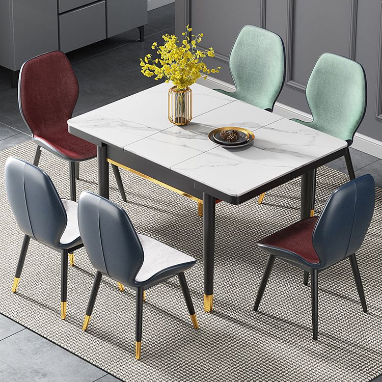 Industrial Style Extendable Stone Dining Table Square 31.5'' Table for Home Clearhalo ' dining_table' 'Dining Tables & Seating' 'Dining Tables' 'furn' 'furn_dining_table' 'Furniture' 'furniture_dining_table' 'Kitchen & Dining Furniture' 'kitchen&dining_furn' 'kitchen' 'kitchen_dining_table' 1200x1200_68812f0e-d575-4a95-b59b-499cd6255f43
