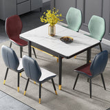 Industrial Style Extendable Stone Dining Table Square 31.5'' Table for Home Clearhalo ' dining_table' 'Dining Tables & Seating' 'Dining Tables' 'furn' 'furn_dining_table' 'Furniture' 'furniture_dining_table' 'Kitchen & Dining Furniture' 'kitchen&dining_furn' 'kitchen' 'kitchen_dining_table' 1200x1200_68812f0e-d575-4a95-b59b-499cd6255f43