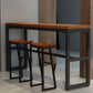 Taburete de bar con pedestal de trineo de hierro, taburete de madera industrial para interiores