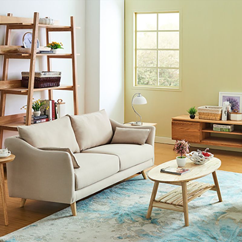 Loose Back Sloped Arm Sofa Nordic 30.7" H Linen Slipcovered Sofa Clearhalo 'Furniture' 'furniture_sofas' 'kitchen' 'kitchen_sofas' 'Living Room Furniture' 'Sofa' 'sofas' 1200x1200_6883bbdd-bfdd-4666-ba3d-55909f17c340