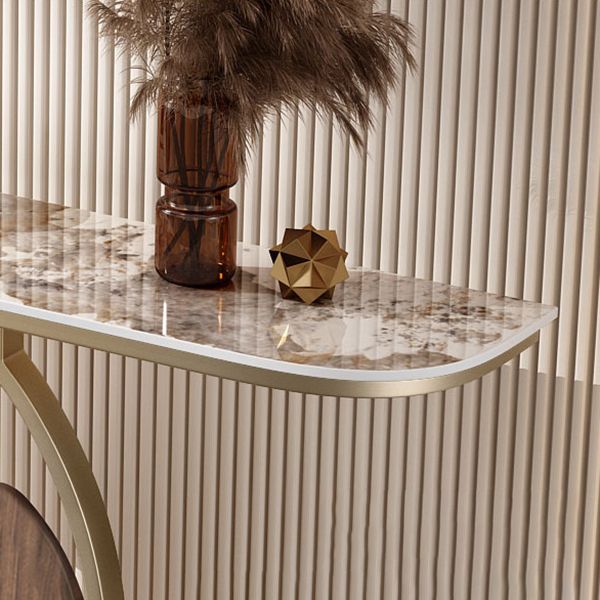 Tavolo console glam di pietra alta 31,5 "tavolo accento mezzano con 1 scaffale