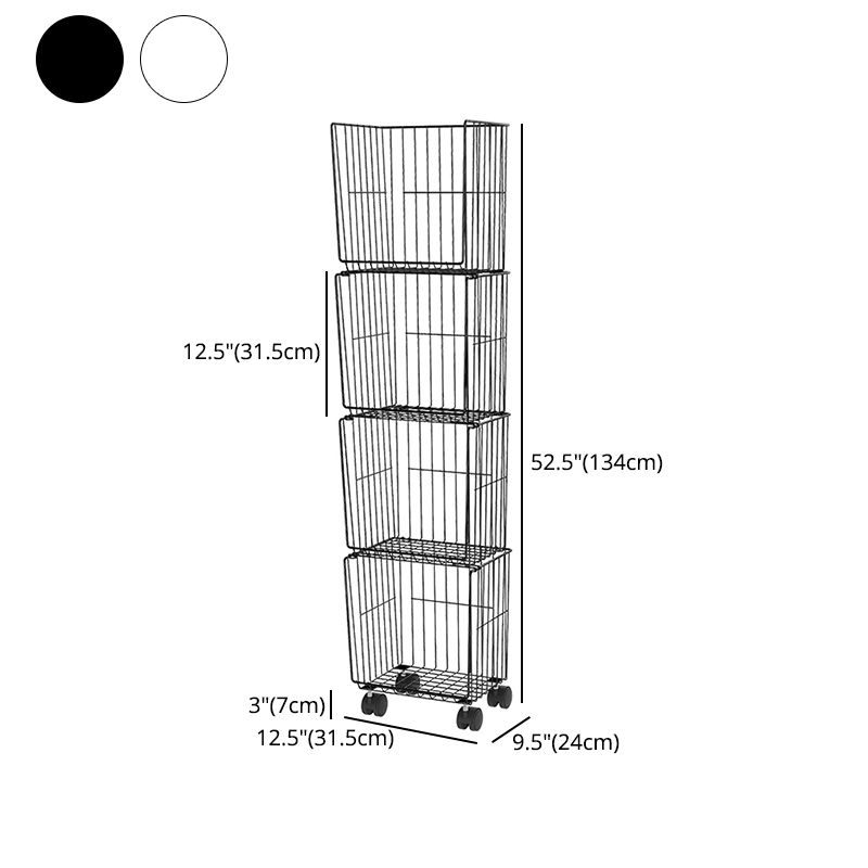 Modern Style Bookshelf Standard Closed Back Metal Bookcase for Home with Wheels Clearhalo 'Bookcases' 'furn' 'furn_bookcases' 'Furniture' 'furniture_bookcases' 'Office Furniture' 1200x1200_68850ecb-73df-4d82-88b1-b133a4a60d02