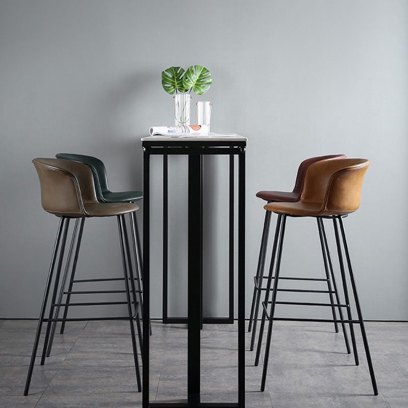 Modern Style Low Back Bar-stool PU Leather Bar Stool with Metal Legs Clearhalo 'Bar Furniture' 'Bar Stools' 'bar_stools' 'Furniture' 'furniture_bar_stools' 'Kitchen & Dining Furniture' 1200x1200_688595d9-74b2-43fe-a2f9-00b8d4eccec6