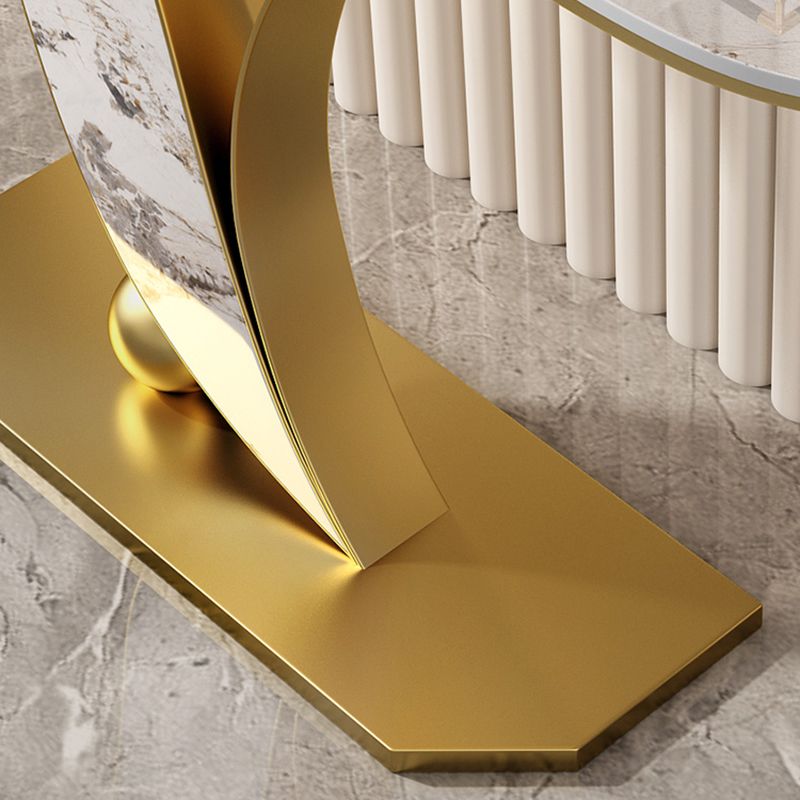 Tavolo da divano graffiati con consolle mezza luna ardesia glam