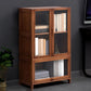 Contemporary Style Wood Bookcase Closed Back Bookshelf with Door for Home