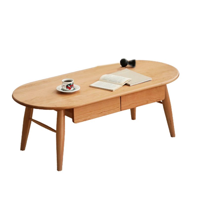 4 Legs Coffee Table Solid Wood Cocktail Table with 2 Storage Drawers Clearhalo 'Coffee & Accent Tables' 'Coffee Tables' 'coffee_tables' 'furn' 'furn_coffee_tables' 'Furniture' 'Living Room Furniture' 1200x1200_688a2b3b-bc1a-4d66-ad60-0e3191fa33c1