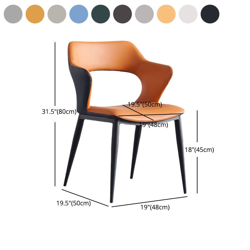 Modern Style Metal Arm Chair Open Back Dining Side Chair with Upholstered Clearhalo 'Dining Chairs' 'Dining Tables & Seating' 'dining_chair' 'furn' 'furn_dining_chair' 'Furniture' 'furniture_dining_chair' 'Kitchen & Dining Furniture' 1200x1200_688a37eb-d5d6-4b57-8d52-9b06f5c169bd