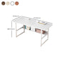 Contemporary Wooden Office Desk Sled Base Rectangular Writing Desk with Steel Legs