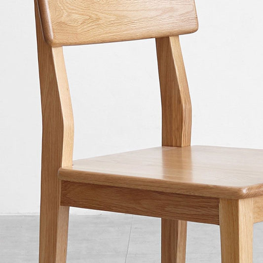 Eiken vaste houten eetkamerstoel eigentijdse keukenarmloze stoel