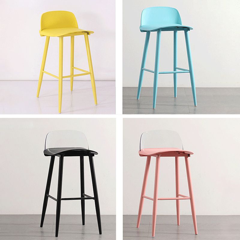 Nordic Armless Backrest Counter Stool Iron Cafe Bar Stool with Acrylic Seat Clearhalo 'Bar Furniture' 'Bar Stools' 'bar_stools' 'furn' 'furn_bar_stools' 'Furniture' 'furniture_bar_stools' 'Kitchen & Dining Furniture' 1200x1200_688a6097-71e5-429b-9a0c-218590f65850