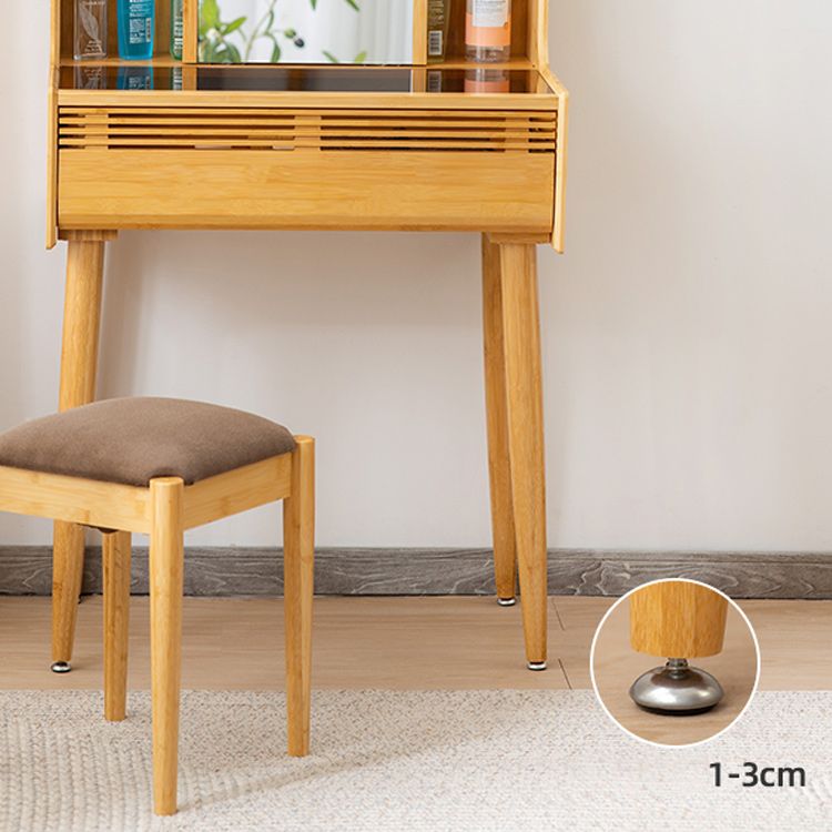 Modern Drawer Dressing Table Solid Wood Dresser Mirrored Vanity in Brone Clearhalo 'Bedroom Furniture' 'furn' 'furn_makeup_vanities' 'Furniture' 'Makeup Vanities' 'makeup_vanities' 1200x1200_688aa328-e980-4f45-b1ba-5ad61fb43e5b