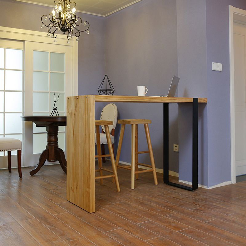 Modern Bar Height Table Solid Wood Top Bistro Bar Table for Patio Use Clearhalo 'Bar Furniture' 'Bar Tables' 'bar_tables' 'furn' 'furn_bar_tables' 'Furniture' 'Kitchen & Dining Furniture' 1200x1200_688c8bc5-7e58-455c-bf6d-8b87429c7473