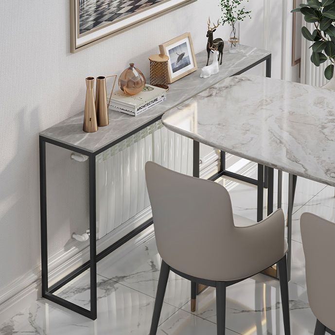 Tavolo di divano console rettangolare moderno tavolo di accento alto 33,46 pollici con 1 scaffale