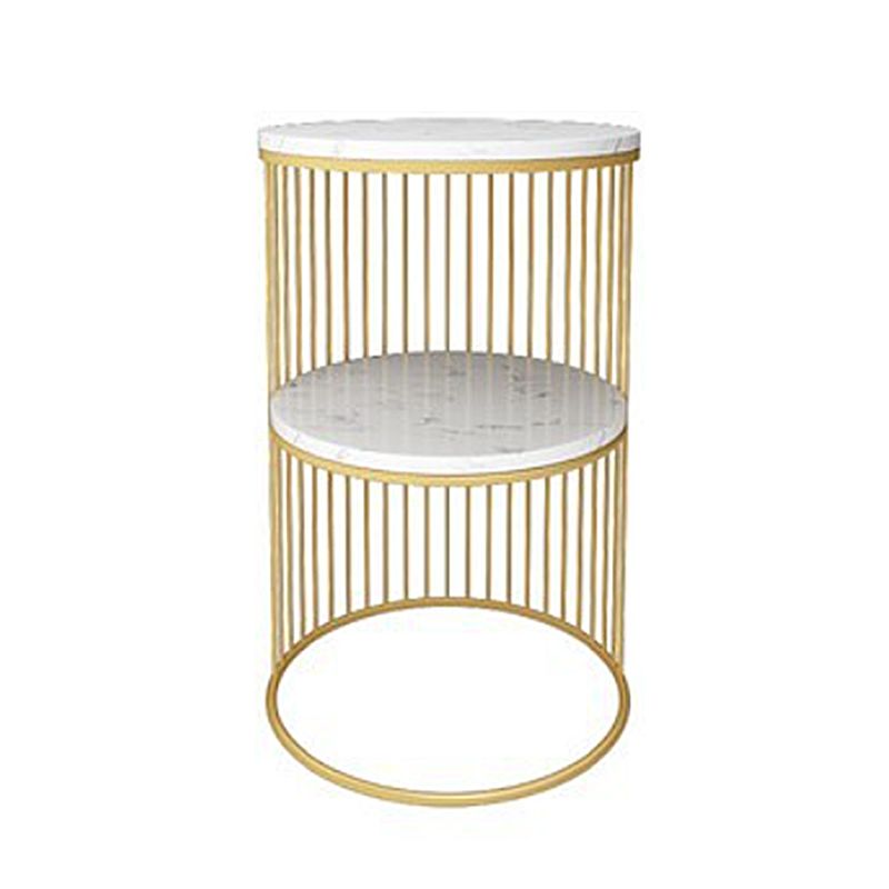 22 inch h bed nachtkastje glamour stenen top metaal open opslag nachttafel