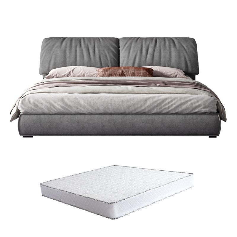 Modern Style Upholstered Headboard Grey Imitation Leather Bed Clearhalo 'Bedroom Furniture' 'Beds' 'furn' 'furn_beds' 'Furniture' 1200x1200_688dd2ae-9480-4a76-8e6a-9d5dcf380898