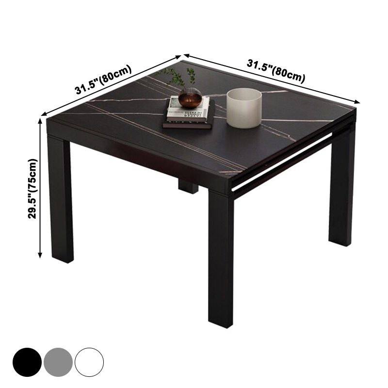 Industrial Square 35.5'' Dining Table Stone Dining Room Collection with Leaf Extension Clearhalo ' dining_table' 'Dining Tables & Seating' 'Dining Tables' 'furn' 'furn_dining_table' 'Furniture' 'furniture_dining_table' 'Kitchen & Dining Furniture' 'kitchen&dining_furn' 'kitchen' 'kitchen_dining_table' 1200x1200_688f745e-42b1-42e6-b041-b6006674788f