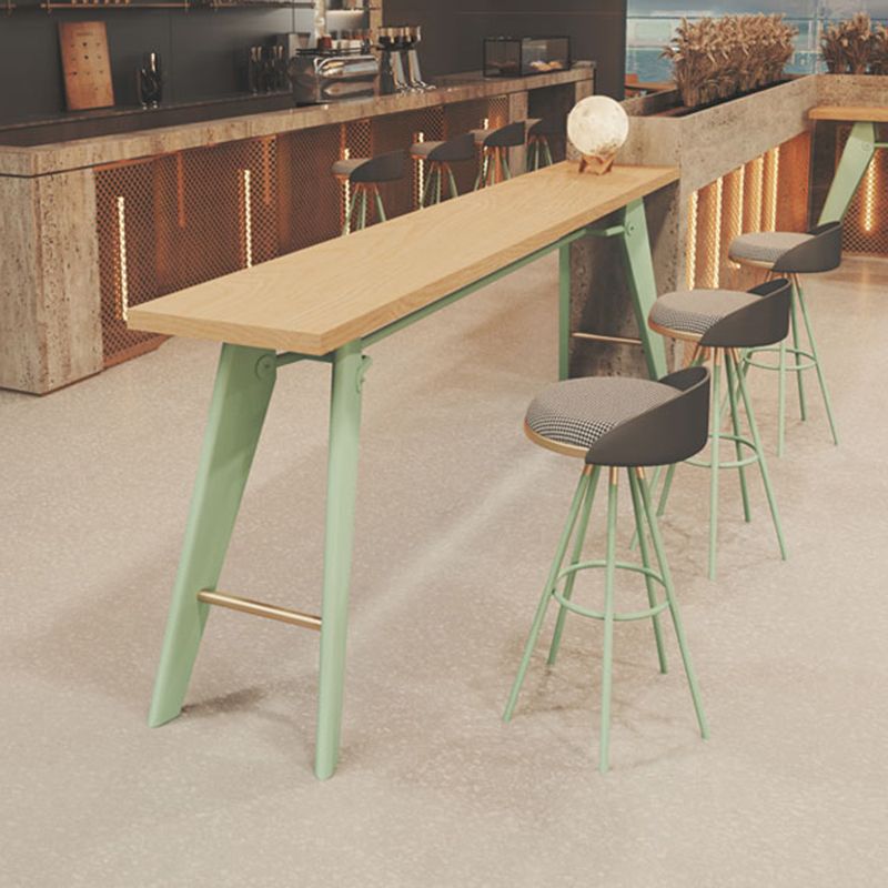 Tavolo da bar rettangolo glam tavolo da vino in legno massiccio con doppio piedistallo