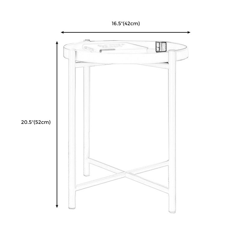 Modern Style Metal Table Top Metal Steel Base Round Side Table
