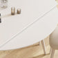 Modern Round Stone Dining Table Extendable for Small Spaces in White Clearhalo 'Dining Tables & Seating' 'Dining Tables' 'dining_table' 'furn' 'furn_dining_table' 'Furniture' 'Kitchen & Dining Furniture' 1200x1200_68915106-5910-40c2-8432-496c9f91a665