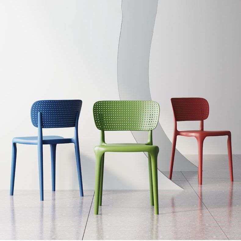 Contemporary Plastic Kitchen Dining Room Side Chair Open Back Chair Clearhalo ' kitchen&dining_furn' 'Dining Chairs' 'Dining Tables & Seating' 'dining_chair' 'Furniture' 'furniture_dining_chair' 'Kitchen & Dining Furniture' 'kitchen' 1200x1200_68918014-3c3e-4b62-bbd5-770ea22bb0f7