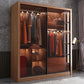 Mirrored Finish Cabinet with Glass Door Modern Brown Wardrobe for Home Clearhalo 'Armoires & Wardrobes' 'armoires_wardrobes' 'Bedroom Furniture' 'furn' 'furn_armoires_wardrobes' 'Furniture' 1200x1200_6894ffae-b98c-408d-9133-4ec78726180c
