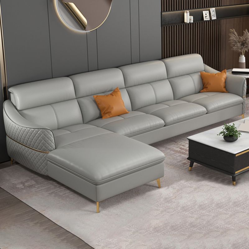 36.22 "Sectional/sofá de cuero genuino moderno alto con cojín