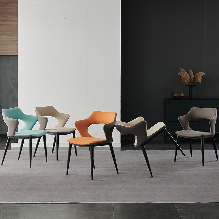 Minimalist Style Open Back Dining Side Chairs Upholstered Arm Dining Chairs (Set of 2) Clearhalo ' kitchen&dining_furn' 'Dining Chairs' 'Dining Tables & Seating' 'dining_chair' 'furn' 'furn_dining_chair' 'Furniture' 'furniture_dining_chair' 'Kitchen & Dining Furniture' 'kitchen' 1200x1200_68973e21-d790-4084-b8bb-a9fb108aa353