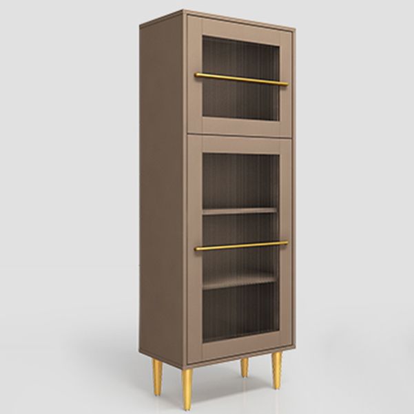 Glamglasetüren Buffet Ständer 53 "H MDF einstellbare Regale 2-Kabinet-Wohnzimmerbuffet