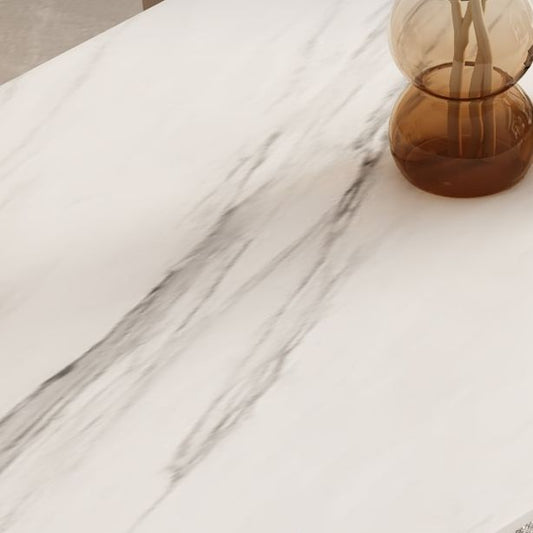 北欧焼結の石トップダイニングセット長方形1/3/4/5/6/7ピースダイニングルームテーブルセット