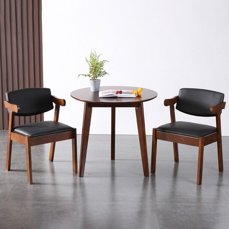 Round Shape Modern Dining Table Wood Color Fixed Table with Rubberwood Solid Wood Clearhalo ' dining_table' 'Dining Tables & Seating' 'Dining Tables' 'furn' 'furn_dining_table' 'Furniture' 'furniture_dining_table' 'Kitchen & Dining Furniture' 'kitchen&dining_furn' 'kitchen' 'kitchen_dining_table' 1200x1200_6899f688-c52d-41ba-8524-405a70869744