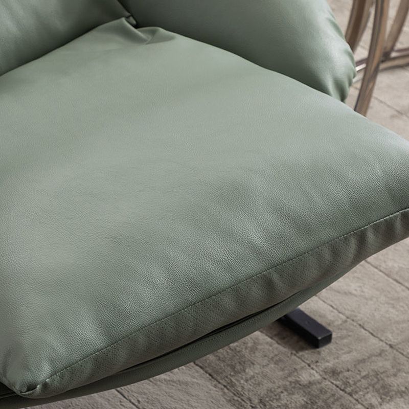 Zeitgenössischer 35,5 "breites Kunstleder -Leder -Kissen -Back -Lounge -Stuhl