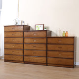 Contemporary Brown Accent Chest Rectangle Chest with Grooves Drawers