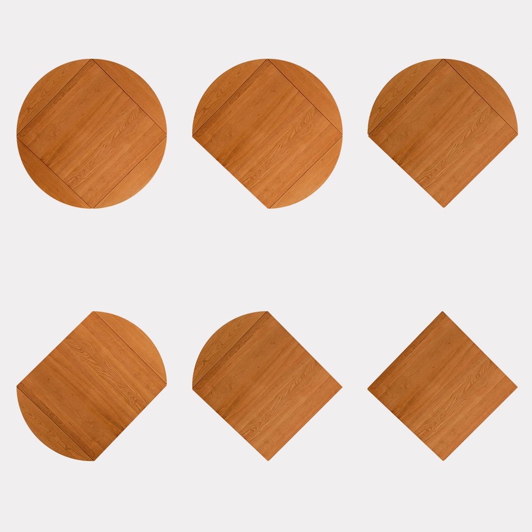 Moderner massiver Holzblattblatt runder Esstisch mit 4 Beinen