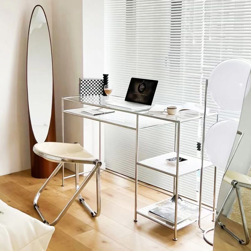 Contemporary Rectangular Office Desk 31.5-inch Tall Writing Desk