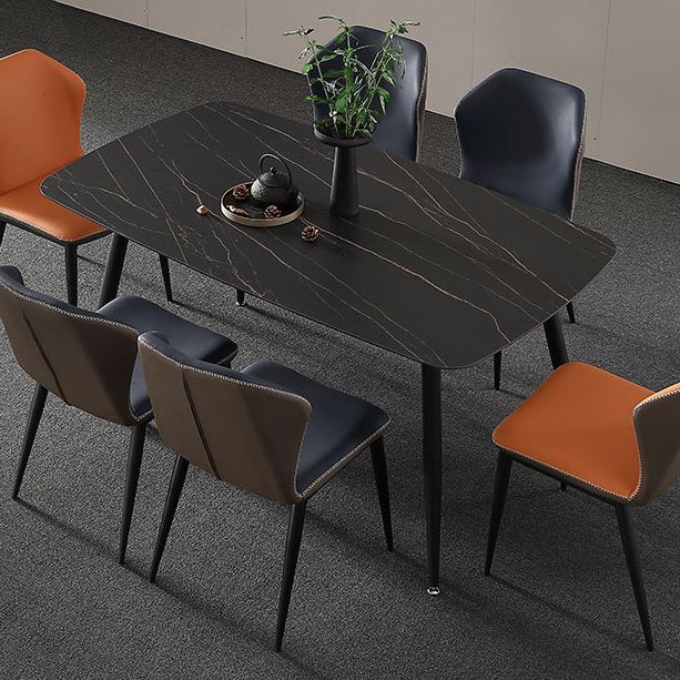 Modern Rectangle Dining Table Sintered Stone Dining Table with 4 Black Legs for Home Kitchen Dinner Clearhalo ' dining_table' 'Dining Tables & Seating' 'Dining Tables' 'furn' 'furn_dining_table' 'Furniture' 'furniture_dining_table' 'Kitchen & Dining Furniture' 'kitchen&dining_furn' 'kitchen' 'kitchen_dining_table' 1200x1200_68a0be50-b512-4a96-a01e-991f0d63d7e0