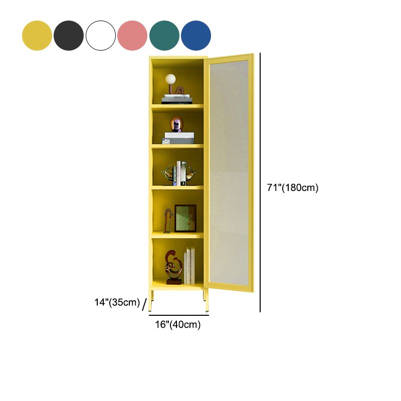 Modern Bookshelf Metal Closed Back Bookcase with Door for Office Clearhalo 'Bookcases' 'furn' 'furn_bookcases' 'Furniture' 'Office Furniture' 1200x1200_68a168f9-14b9-474f-8bce-68379dcfebdc