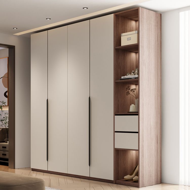 Hinged Storage Cabinet Modern Wardrobe Armoire with Garment Rod Clearhalo 'Armoires & Wardrobes' 'armoires_wardrobes' 'Bedroom Furniture' 'furn' 'furn_armoires_wardrobes' 'Furniture' 1200x1200_68a375d6-c670-437f-aa65-cd5f1027329c
