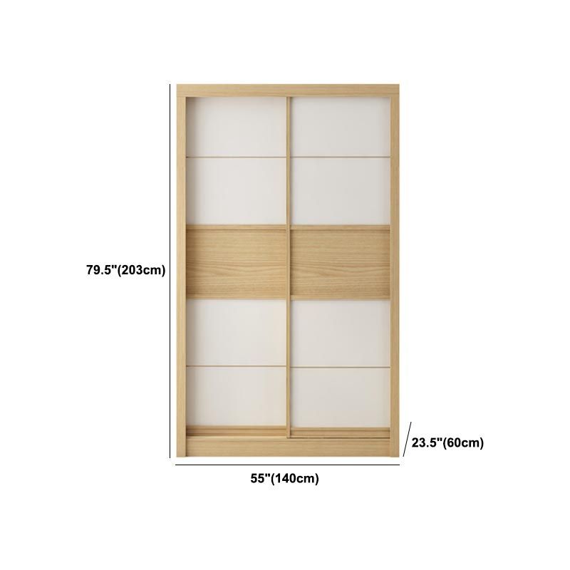 Modern Natural Wardrobe Armoire Engineered Wood Wardrobe with Drawer Clearhalo 'Armoires & Wardrobes' 'armoires_wardrobes' 'Bedroom Furniture' 'furn' 'furn_armoires_wardrobes' 'Furniture' 1200x1200_68a38706-bf39-48bf-a4ee-cbfd337eabe9