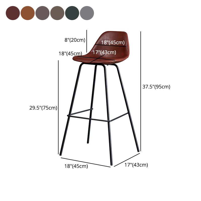 Black Metal Bar Stool Scandinavian Low Back Bristol Counter Stool with Bucket Seat Clearhalo 'Bar Furniture' 'Bar Stools' 'bar_stools' 'furn' 'furn_bar_stools' 'furniture_bar_stools' 'Kitchen & Dining Furniture' 'kitchen&dining_furn' 'kitchen' 'kitchen_furn' Furniture' 1200x1200_68a43d1f-1228-43ac-ab5f-1a52b34fdadf