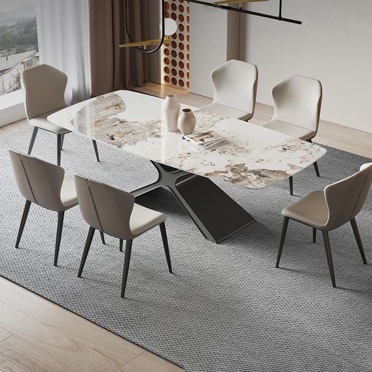 Modern Sintered Stone Top Dining Set Rectangle 1/2/4/5/6/7 Pieces Dining Room Table Set Clearhalo 'Dining Room Sets' 'Dining Tables & Seating' 'dining_room_set' 'furn' 'furn_dining_room_set' 'Furniture' 'furniture_dining_room_set' 'Kitchen & Dining Furniture' 1200x1200_68a4905a-2ed5-4b6d-8a20-77187020294d