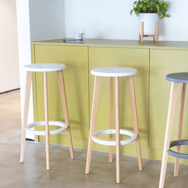Contemporary Simple Wood Counter Stools Circular Seats Indoor Bar Stool Clearhalo 'Bar Furniture' 'Bar Stools' 'bar_stools' 'furniture_bar_stools' 'Kitchen & Dining Furniture' 'kitchen&dining_furn' 'kitchen' 'kitchen_furn' Furniture' 1200x1200_68a5ac7d-4ec5-49bb-a70c-c8becffbb4d0