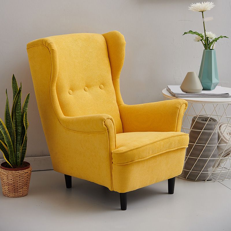 Tufted Back Wingback Chair Rolled Arms Accent Chair, 37.80" W √ó 32.28" L √ó 39.76" H Clearhalo 'Accent Chairs' 'accent_chairs' 'Chairs & Seating' 'furn' 'furn_accent_chairs' 'Furniture' 'furniture_accent_chairs' 'Living Room Furniture' 1200x1200_68a5c5fb-a206-482d-9349-96334f3de75b