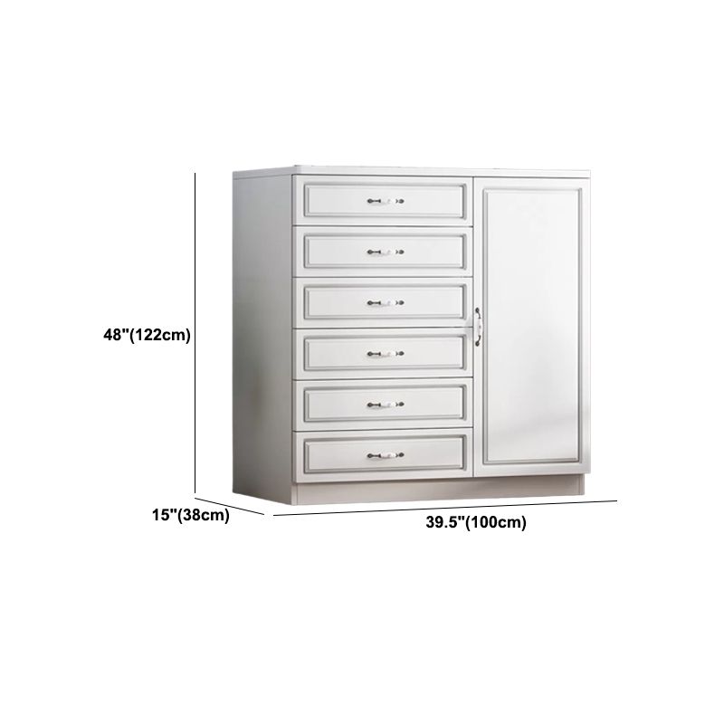 Rangement contemporain coffre en bois blanc commode verticale pour chambre à coucher