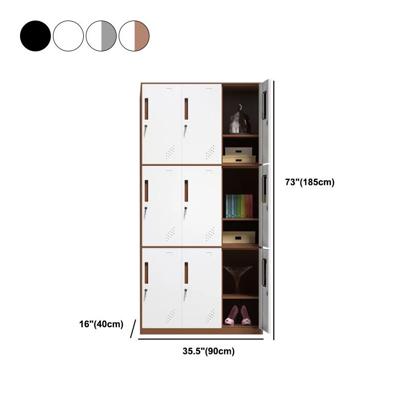 Contemporary Style Wardrobe Metal Home Wardrobe Closet with Doors Clearhalo 'Armoires & Wardrobes' 'armoires_wardrobes' 'Bedroom Furniture' 'furn' 'furn_armoires_wardrobes' 'Furniture' 1200x1200_68a6fd6d-1a58-4af6-9b03-4b0c8761bcbe