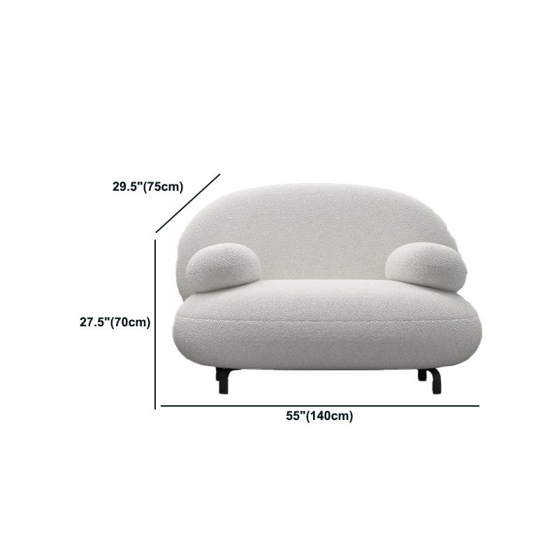 Pillow Top Arm Sofa Modern Wool 29.9-Inch High Sofa in White