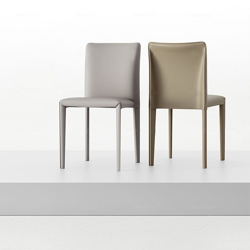 Designer Style Armless Chair Parsons Back Leather Chair for Restaurant Clearhalo 'Dining Chairs' 'Dining Tables & Seating' 'dining_chair' 'furn' 'furn_dining_chair' 'Furniture' 'Kitchen & Dining Furniture' 1200x1200_68aaa072-24c2-4507-98f4-9efaaf76532e