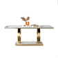 Rectangle Trestle Base Home Furniture Stainless Steel Dining Room Collection for Dining Room Clearhalo ' dining_table' 'Dining Tables & Seating' 'Dining Tables' 'furn' 'furn_dining_table' 'Furniture' 'furniture_dining_table' 'Kitchen & Dining Furniture' 'kitchen&dining_furn' 'kitchen' 'kitchen_dining_table' 1200x1200_68abaffc-a5a3-4427-8d3a-44687c0c910a
